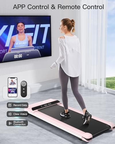 UMAY Fitness 512 Walking Pad, Under Desk Treadmill for Home and Office, Portable Walking Treadmill, Ultra Quiet 2.5 HP Brushless, 16.5x45.7” Wide Running Belt, 300LBS Capacity 5