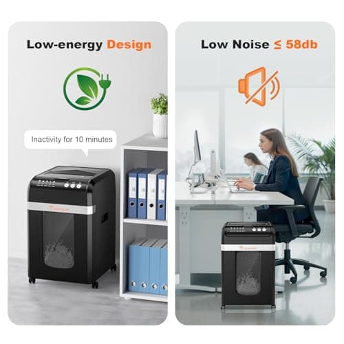 Bonsaii 200-Sheet Auto-Feed Paper Shredders for Office Use, Heavy Duty 8.1-Gal Large Shredder, 60 Minutes Continuous Run Time, P-4 Security Level (C283-A Old Version) 6