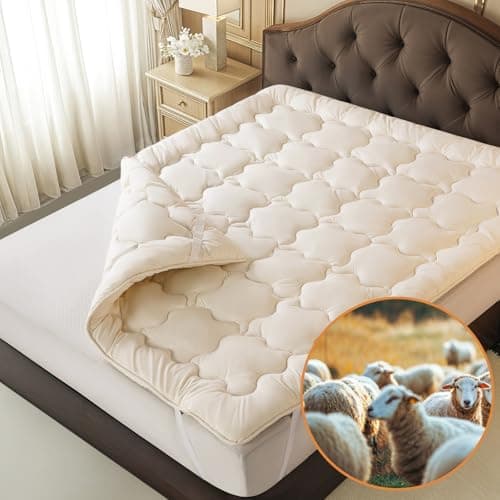 Baauye Organic Merino Wool Mattress Topper Queen-4 (60"x80" Cream)