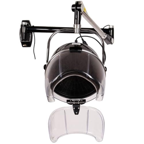 Samger Retractable 900W Wall Mounted Hair Hood Dryer Professional Hair Dryer with Flexible Swivel Arm Built-in 60min Timer Adjustable Temperature 70℃ Beauty Barber Spa Equipment Fits Concrete Wall