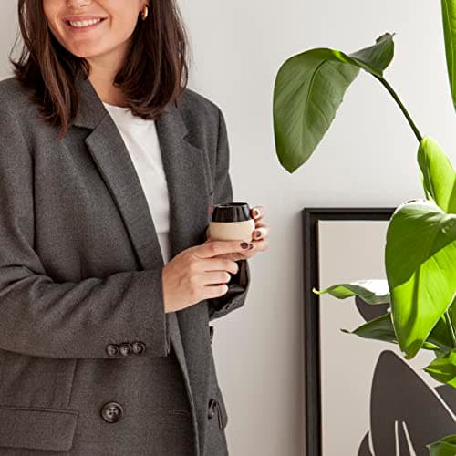 Ceramic Espresso Cups Set of 4, 4.5oz capacity - Small Modern Coffee Cups - Dishwasher Safe Cortado Macchiato Coffee Mugs for Nespresso Machine - Demitasse Cups - Espresso Accessories - Expresso Cup 6