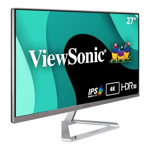 ViewSonic VX2776-4K-MHDU 27 Inch 4K UHD IPS Monitor, 65W USB C, HDR10 Content Support, Thin Bezels, HDMI and DisplayPort