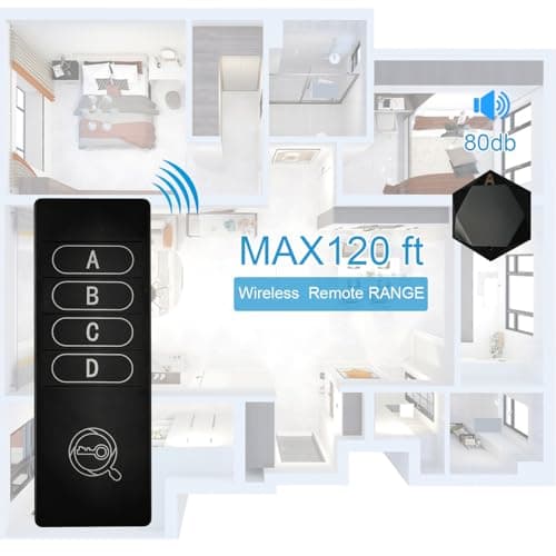 Remote Control Finder Locator with Sound,115ft Range 85db Key Finder,Use for Looking Key,Tv Remote,Phone Charger,Wallet,Bag 5