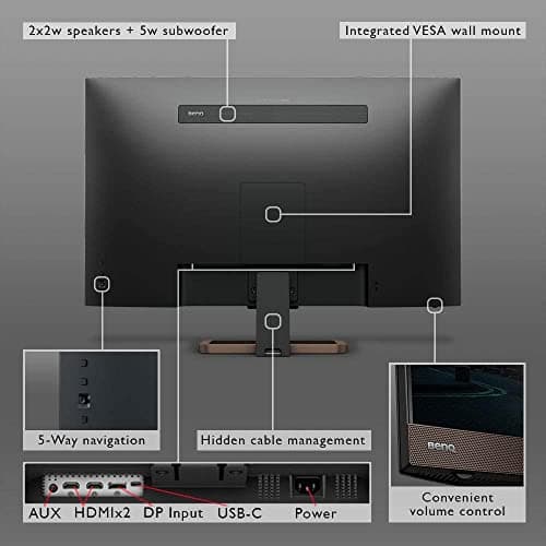 BenQ EW3280U 32 inch 4K Monitor | IPS | Multi Media with HDMI connectivity HDR Eye-Care Integrated Speakers and Custom Audio Modes 5