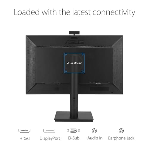 ASUS 27” 1080P Video Conferencing Monitor (BE279QFK) - Full HD, IPS, 100Hz, Frameless, Built-in Webcam, Mic Array, Speaker, Height Adjustable, Ergonomic Design, Eye Care, Wall Mountable, 3 yr warranty 6
