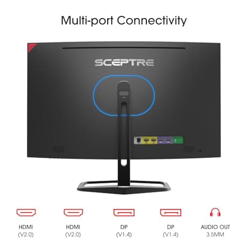 Sceptre 27-Inch Curved Gaming Monitor, FHD 1080p, 240Hz, 1500R, DisplayPort & HDMI x2, Built-in Speakers, Machine Black (C275B-FWT240 Series, 2026) 5