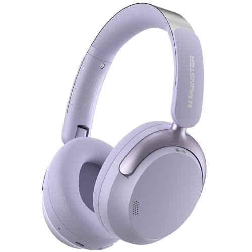 Monster Persona 3rd ANC Active Noise Canceling Headphones, Wireless Bluetooth 5.4 Over-Ear Headphones with 6 Mics, 70H Playtime and 3 EQ Modes, Deep Bass, Foldable Comfort Design for Travel, Purple