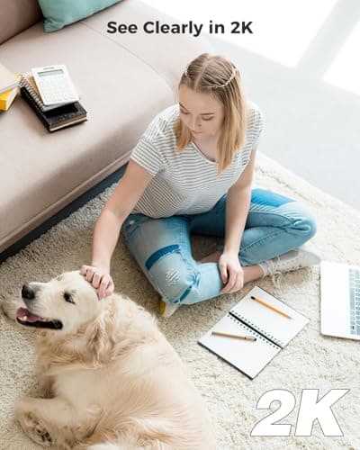 COCOCAM 2K Indoor Pan/Tilt Security Camera with 5200mAh Battery, WiFi Camera,Wireless for Baby Monitor/Pet/Home Security, AI Recognition, PIR Human Detection, 2.4G WiFi (White) 7