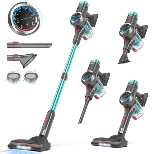 AFNOP Cordless Vacuum Cleaner with Self-standing, Cyan, Pure 16