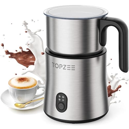 Topzee Electric Milk Frother and Steamer 4-in-1, 16.9oz/500ml Large Capacity, Frother for Coffee with Warm/Cold Foam, Warm Milk & Hot Chocolate for Latte, Cappuccino