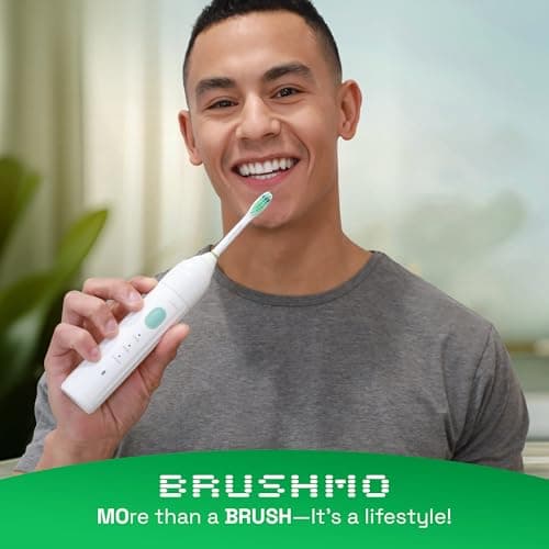 Brushmo e-Series Total Clean Replacement Toothbrush Heads, Compatible with Philips Sonicare Screw-on Electric Toothbrush Handles, 6 Standard Heads, Medium Firm Dupont Bristles, BM726, White 8