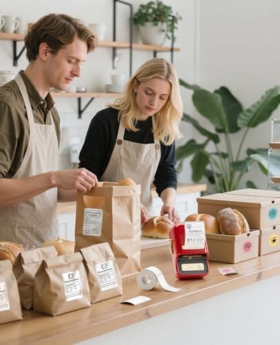 NIIMBOT B21 Label Printer,Bluetooth Thermal Label Maker,Ideal for Home Organization,Business,Ofice,50x30mm Labels,230Pcs(Red) 3