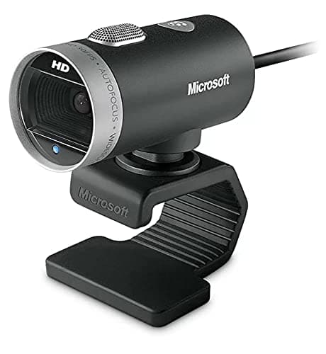 Microsoft LifeCam Cinema,Webcam with built-in noise cancelling Microphone, Light Correction, USB Connectivity, for video calling on Microsoft Teams/Zoom, compatible with Windows 8/10/11/ Mac