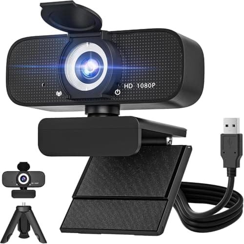 1080P HD Webcam for PC with Auto Focus & Noise Cancelling Mic - Plug and Play Computer Camera for Video Conferencing, Online Classes, Live Streaming - Ideal for Remote Workers, Students, Gamers
