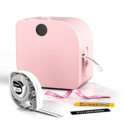 Phomemo Label Maker Machine with Tape, P12 Ribbon Printer Machine Small Bluetooth Label Makers with Multiple Templates for DIY Crafts, Bows Gift Wrap, School, Name Tag, Home, Office, Kitchen, Outdoor