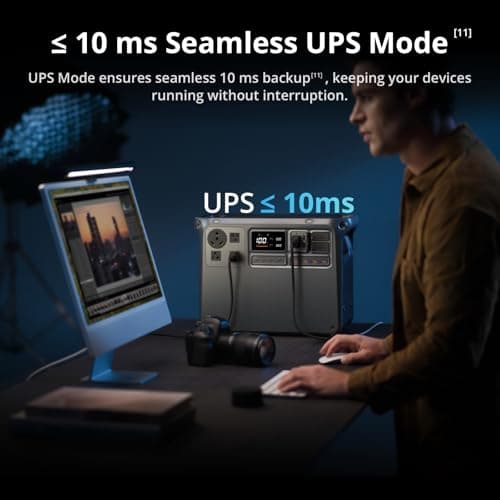 DJI Power 2000 Portable Power Station, 2048Wh LFP Battery, Compact Size, 3000W Stable Output, 0-80% Recharge in 55 Mins, Electric Generator for Home, Camping & RVs, Off-Grid 9