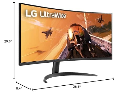 LG 34WP60C-B 34-Inch 21:9 Curved UltraWide QHD (3440x1440) Gaming Computer Monitor with 160Hz sRGB 99% Color Gamut and HDR 10, AMD FreeSync Premium and 3-Side Virtually Borderless Screen Tilt,Black 9