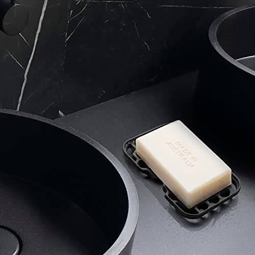 TOOLETRIES The Duke Soap Dish - Secure Holder, Silicone Toiletry Organizer, Shower & Bathroom Accessory - Features Easy Drainage & Flexible Structure - Charcoal 5