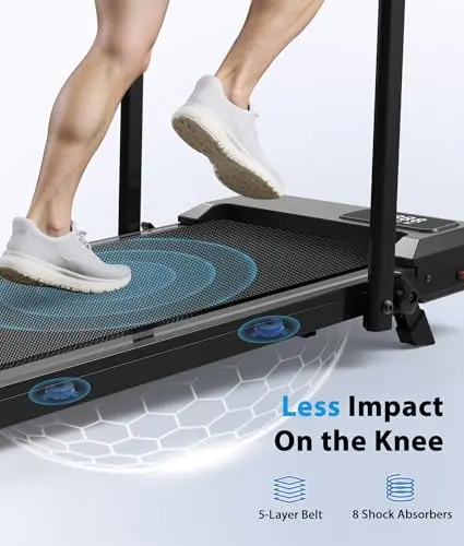 CIIHI Walking Pad Treadmill with Incline - 8% Incline Walking Pad with Handle Bar - Foldable Under Desk Treadmill for Home with 300 Lbs Capacity - Jogging Machine with Quiet Brushless, App & Remote 8