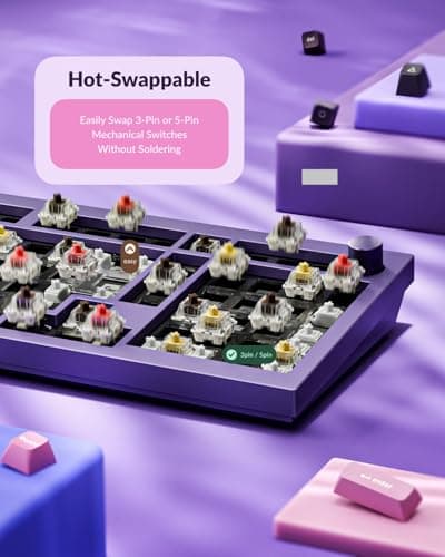 Keychron Q5 Pro Wireless QMK/VIA Mechanical Keyboard, Full Customizable 96% Layout with Programmable Knob, Hot-swappable K Pro Banana Switch Compatible with Mac Windows Linux - Purple 5