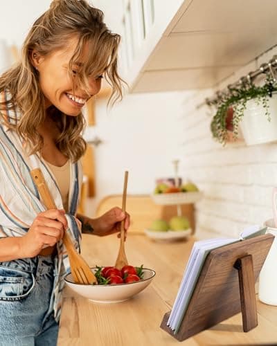 Beautiful Cookbook Stand for Your Kitchen Counter - Solid Wood Stand Easily Keeps Cook or Recipe Books Open for Convenient Cooking - Perfectly Fits Your iPad/Tablet and Enhances Any Kitchen Decor 7
