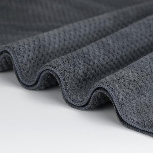Wuwahold 2 Pack Bath Towel Set, Waffle Bath Towel Set, Super Soft Highly Absorbent, Sturdy Quick Drying Towels for Bathroom, Gym, SPA, Yoga (2 Piece 27" x 55", 1Grey+1Purple) 6
