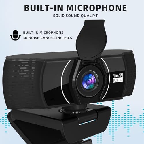 PEATOP Full HD Webcam for PC 1080P with Microphone,Computer Webcam 110° Field of View Streaming Camera with Cover Tripod Auto Light Correction Webcams for Zoom,Video Call, Skype,Teams 6