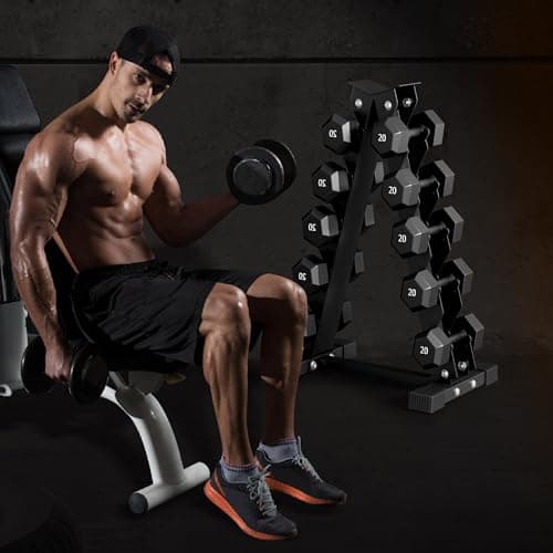 ACENFC Barbell A-Frame Dumbbell Weight Rack, Dumbbell Rack Stand Only, Weight Rack for Dumbbells 5 Tier with 500 LB Weight Capacity, Home Gym Storage Solution (Black) 7