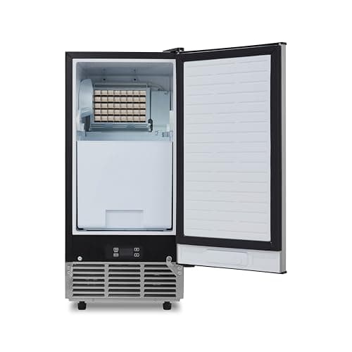 Newair 15" Commercial Nugget Ice Maker | Freestanding or Built-in Under Counter Ice Maker with 80 lbs/Day Production | for Home Bar, Kitchen & Restaurant Use | Stainless Steel 18