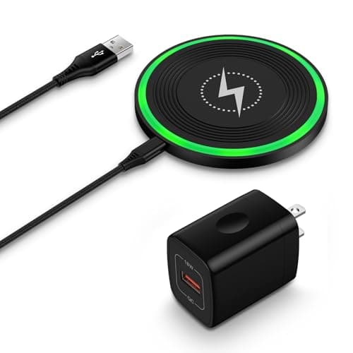 Android Wireless Charger Fast Charging Pad for Motorola Edge/Razr 2025 2024,Moto G Stylus/Power 2025,Razr 50 Ultra,Wireless Samsung Phone Charger Station 15W for Galaxy S24/S23/S22 with QC Adapter