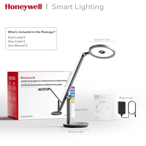 Honeywell Desk Lamp for Home Office, H6 Sunturalux™ Eye-Caring Led Desk Light, 800LM Dimmable Desk Lamp with Timer, Touch Control Tall Desk Reading Light, Table Lamp for Circle Webcam, Study, Bedroom 7