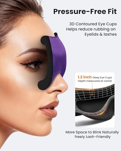 3 Pack Sleep Masks for Women & Men: True Blackout Eye Mask for Sleeping, 3D Contoured Zero Eye Pressure, Lash-Friendly (Blink Freely), Side Sleeper Comfort, Adjustable Strap Blindfold, Night Eye Cover 3
