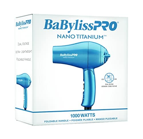 BaBylissPRO Nano Titanium Travel Dryer, Blue 7