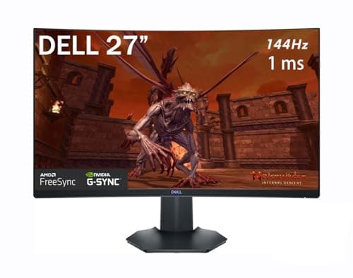 Dell S Series 27" Full HD (1920 x 1080) 144Hz Curved Screen Gaming Monitor, 1ms, G-Sync and AMD FreeSync Compatible (DisplayPort, HDMI), 3-Side Virtually Borderless Screen, Black