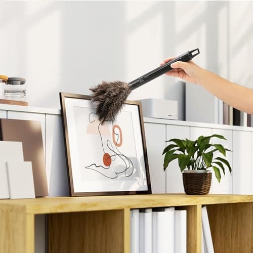 Goaste 2 Pack Ostrich Feather Duster, 15 Inch Fluffy Natural Feather Duster, Soft-Feather Mopping with Plastic Handle, Extensible Ostrich Feather Cleaning Supplies for Keyboard, Home, Car, Office 9
