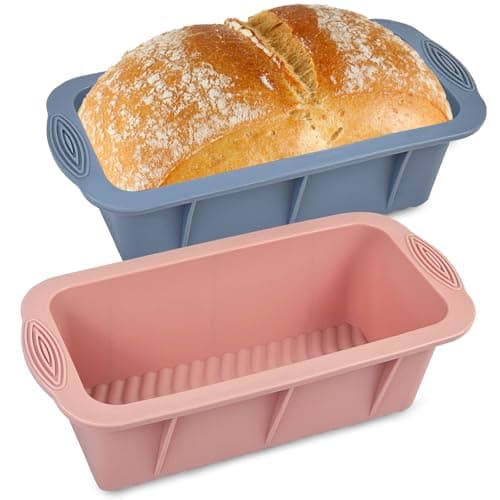 Koolstuffs Silicone Bread Loaf Pan, 2 PCS Non-Stick Bread Pans for Homemade Bread, Baking Mold Pans for Oven, Bread, Cake, Easy Release