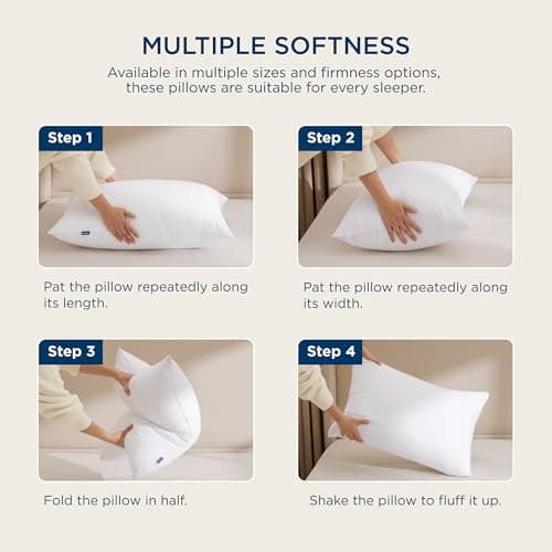 Bedsure Medium Firm Pillows Queen Size, Set of 2, Firm Queen Bed Pillows Hotel Quality Premium Down Alternative for Medium Supportive Filling for Side, Back Sleepers 7