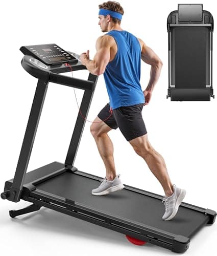 CIIHI Treadmill with 15% Auto Incline - 350 LBS Capacity Foldable Treadmill with Incline and App - Walking Running Machine for Home, Pure Black