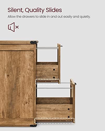 VASAGLE File Cabinet, Filing Cabinet with 2 File Drawers, Printer Stand, Fit A4, Letter Size, Hanging File Folders, Modern Farmhouse Style, for Home Office, Honey Brown UOFC048T41 9
