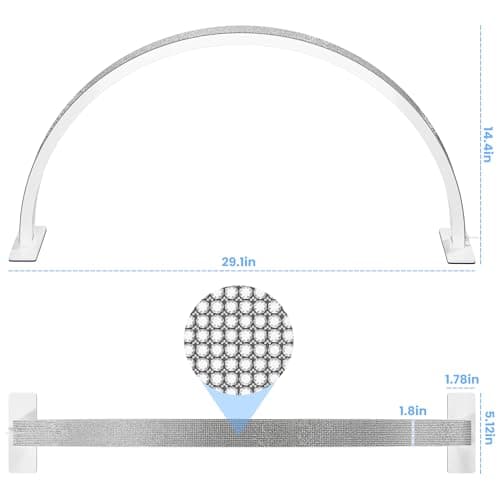 gelpal Large Half Moon Light for Nail Desk, 30" 48W Professionals Led Light, Desk Lamp for Lash Eyelash Extension,Makeup Desk lamp,Color Temperature 2700K-6000K, Salon&Home(Crystal Diamond) 5