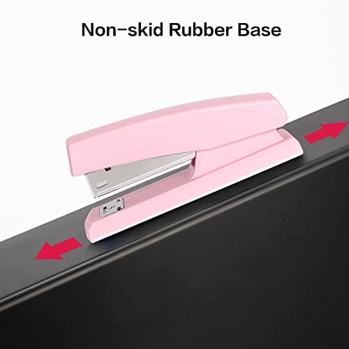 Deli Stapler, Desktop Staplers with 640 Staples, Office Stapler, 25 Sheet Capacity, Pink 5