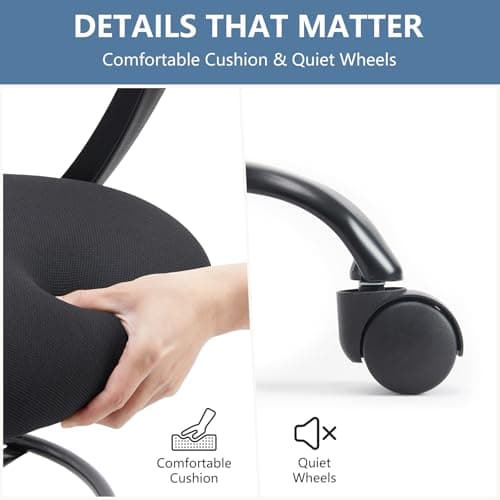 DUMOS Drafting Chair - Ergonomic Tall Office for Standing Desk, Counter with Height Adjustable and Comfortable Lumbar Support, Fixed Armrests, Black 7