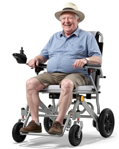 Ultralight 34lbs Foldable Electric Wheelchair for Adults, 350lbs Capacity, 500W Motor & Detachable Lithium Battery, Aluminum Frame Electric Wheelchair, All-Terrain Magnesium Wheels