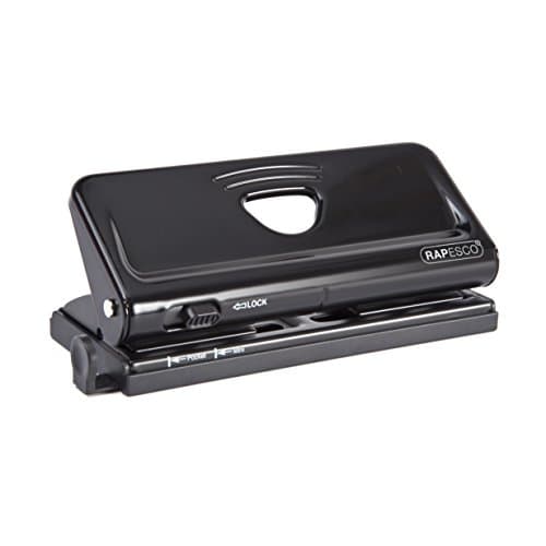 Rapesco Adjustable 6-Hole Punch for Planners and 6-Ring Binders - Black, 1 (1342)