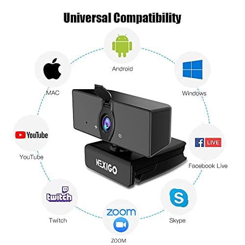 NexiGo N660 1080P Business Webcam, Dual Microphone & Privacy Cover, USB FHD Web Computer Camera, Plug and Play, for Zoom/Skype/Teams/Webex, Laptop MAC PC Desktop 7