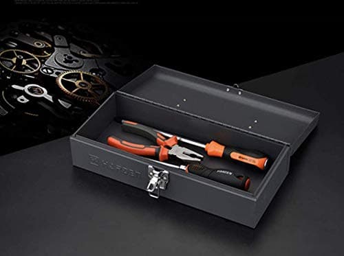 Edward Tools 17" Metal ToolBox - Heavy Duty Portable Tool Box with Organizer Tray and Handle - Solid Metal Locking Latches - Scratch Resistant Finish 6