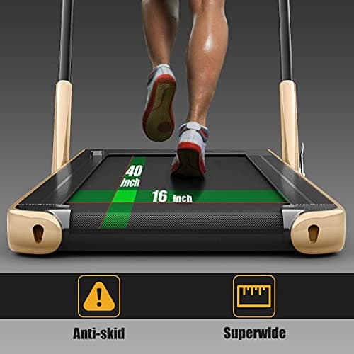 Goplus 2 in 1 Folding Treadmill, 2.25HP Under Desk Electric Superfit Treadmill, Installation-Free with APP Control, Remote Control, Bluetooth Speaker and LED Display, Jogging Walking for Home/Office 7