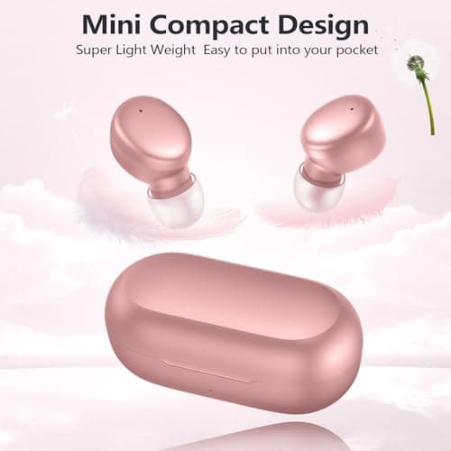 MOZOTER S8 Mini Wireless Earbuds Bluetooth 5.3 in Ear Light-Weight Headphones,60Hrs Playtime Ear Buds with Charging Case,Bluetooth Headsets,Premium Sound with Deep Bass for Sport-Pink 6