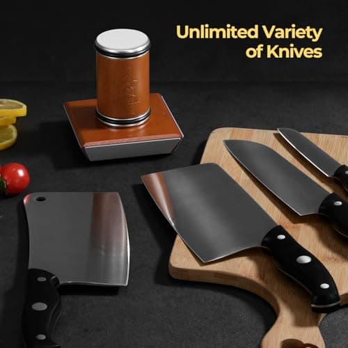 Narcissus Rolling Knife Sharpener, Diamond Roller Knife Sharpener Kit with 4 Strong Magnetic Angle 12/15/18/20 Degrees, Diamond for Sharpening & Ceramic for Polishing, Big Magentic Pad 8