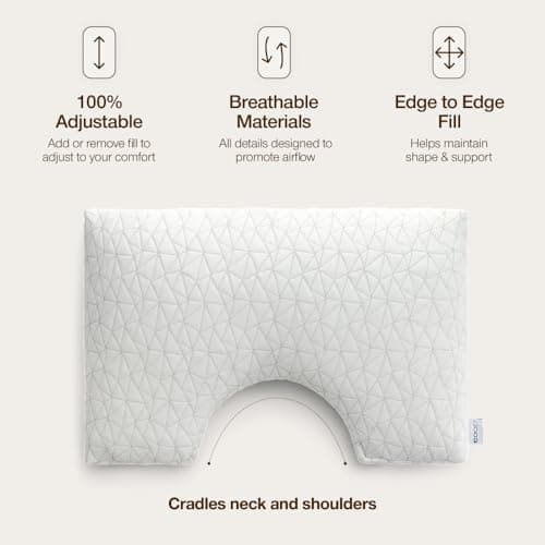 Coop Home Goods Original Cut-Out Adjustable Pillow, Queen Size Bed Pillows for Neck & Head Support, 18 x 28 “ Memory Foam Pillows - Medium Firm for Side Sleeper, CertiPUR-US/GREENGUARD Gold 5